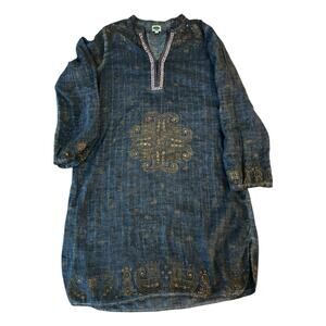 Dolma Women's Size M Tunic Top Long Sleeve V Neck Embroidered